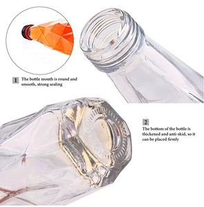 Botella de Vidrio Transparente de Forma Irregular de 350ml, 500ml, 750ml para Licores, Whisky, Vodka, Tequila, con Tapa de Rosca, Venta al Por Mayor Personalizada - Product Image 5