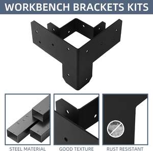 Kit de supports d'angle d'établi robustes pour supports d'angle droit à 3 voies en bois 2x4 pour table de travail en bois - Product Image 4