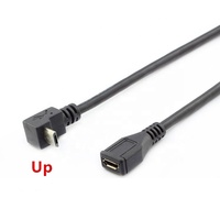 Câble d'extension de données de charge Micro USB à angle droit de 90 degrés, câble Micro USB mâle vers femelle à angle gauche de 90 degrés