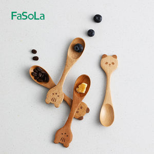 Fasciola piccolo cucchiaio di legno cucchiaio di <span class=keywords><strong>miele</strong></span> <span class=keywords><strong>per</strong></span> il tè liscio cucchiaino di legno <span class=keywords><strong>per</strong></span> il caffè ellisse servire cucchiaio di legno - Product Image 4