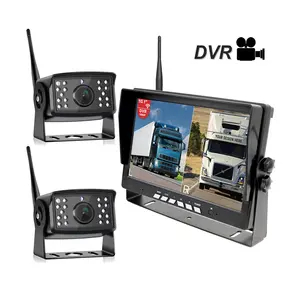 1080P drahtloses Backup-Kamerasystem 10,1'' IPS-Monitor mit DVR Dual/Quad 2X drahtlose Rückfahrkameras für Lkw Bus Reisemobil Fahrzeug