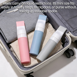 Custom Silicone Squeeze Tube <b>Portable</b> Travel Size Shampoo Bottle with Scalp Massager Brush - Product Image 5