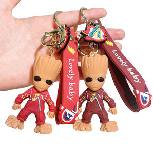 Xux Anime estilo Groot llavero moda Pvc 3D llavero niños artesanía regalo al por mayor llavero - Product Image 2