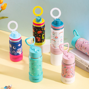 Bouteille d'eau isolée à double paroi Gobelet pour enfants Bouteille d'eau à vide en acier inoxydable pour l'école et le voyage pour enfants - Product Image 5