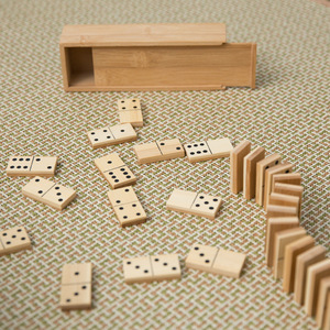 Precio de fábrica Venta caliente Popular Domino Party Toy Domino Kids Juego de mesa Bloques de construcción de madera Juguete con caja de Bambú - Product Image 3