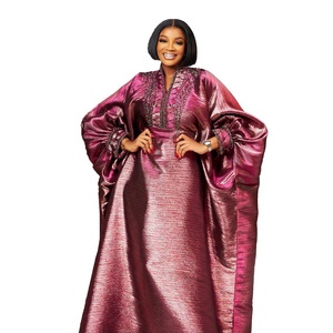 Ropa <span class=keywords><strong>Africana</strong></span> en Lujosa <span class=keywords><strong>Tela</strong></span> Jacquard <span class=keywords><strong>de</strong></span> Alta Calidad Vestido para Mujer con Ribete <span class=keywords><strong>de</strong></span> Pedrería Elegantes <span class=keywords><strong>Vestidos</strong></span> Africanos - Product Image 1