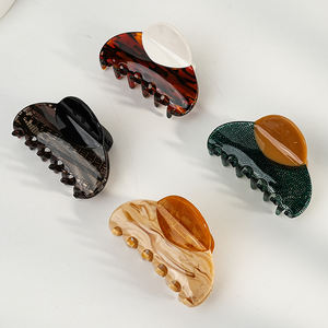 Wjia francés de alta textura empalme clip de ácido acético clip de tiburón grano de madera clip de pelo Retro Luz accesorios de lujo para el cabello mujeres - Product Image 6