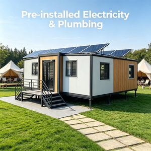 Maison préfabriquée moderne de 30 pieds, alimentée à l'énergie solaire, petite maison conteneur extensible pour les résidences de villégiature et le personnel des chantiers de construction - Product Image 2