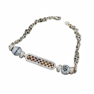 Handmade 14K Tri-Color Enamel Braided <b>Cuff</b> <b>Bracelet</b> with Zircon for Wedding Party Engagement or Anniversary Gift - Product Image 2