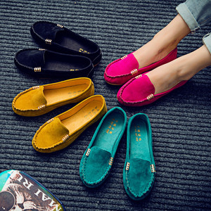 Wholesale Ladies Comfortable Pumps Shoes Leather Flat Loafers Microfiber Upper Women Flats - Product Image 1