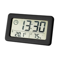 Termómetro Digital LCD de temperatura y humedad para interiores, reloj digital con pantalla LCD, multitermómetro, higrómetro