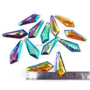 Pierres précieuses de couleur goutte de cristal coudre sur le bâton de <span class=keywords><strong>strass</strong></span> sur les pierres précieuses de <span class=keywords><strong>diamant</strong></span> pierres précieuses violettes en vrac - Product Image 3
