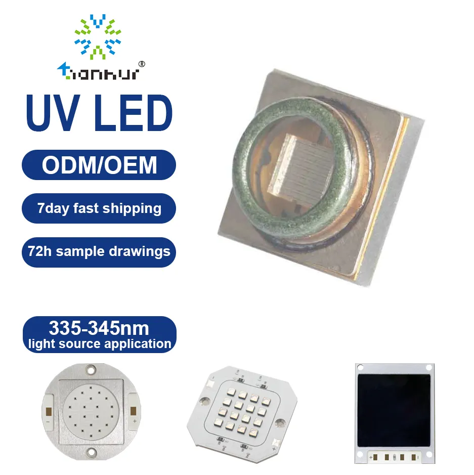 Tianhui 고출력 340nm UV LED SMD 3535 UVA LED 비즈 혈액 분석 광선 요법 과학 응용