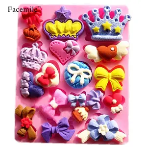 Moldes de silicone de coroa para doces, forma de coração para açúcar, decoração de bolo, cupcake topper, chocolate
