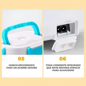 Boîte à lunch électrique portable avec chauffe-aliments, capacité de 1,1 à 2,0 L, pot intérieur en acier inoxydable, affichage numérique LED, 110 V/127 V, rose - Product Image 6