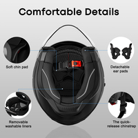 Casque de moto certifié DOT pour moto, VTT, motoneige, motocross, casque ouvert avec double visière
