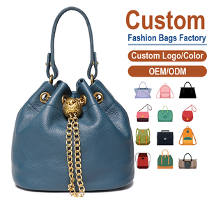 High-End Genuine <b>Leather</b> Lady Fashion Summer Bucket <b>Purse</b> Anti-Theft Feature Unique Metal Detail | Expert Factory Manufacturing - Product Image 1