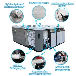 Design semplice economico e conveniente accomodato 5 persone Balboa acrilico vasca idromassaggio Spa all'aperto <span class=keywords><strong>jacuzzi</strong></span> per la famiglia - Product Image 5