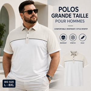 เสื้อโปโลผู้ชายไซส์ใหญ่พิเศษ  แบบสองสี สำหรับเล่นกอล์ฟ  ไซส์ L-8XL ผ้าสเตรช ทรงหลวม  รับสกรีนโลโก้ ขายส่ง - Product Image 1