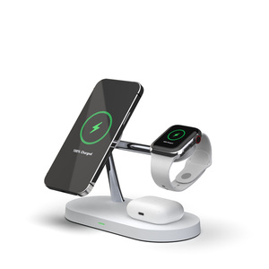 Cargador Inalámbrico 3 en 1 de Carga Rápida de 15w con Luz Nocturna, Cargador Magnético para Reloj Inteligente, Soporte para iPhone, Superventas - Product Image 3
