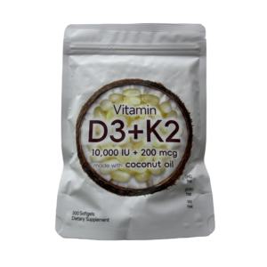 Promo Panas D3+K2 Softgels 5000 IU D3 100 Mcg K2 Suplemen Vitamin untuk Dewasa Mendukung Kesehatan Imun, Jantung, Sendi, Gigi, dan Tulang - Product Image 3