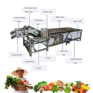 Lavadora de Frutas y Verduras Multifuncional Comercial, Totalmente Automática, de Acero Inoxidable, con Burbujas de Aire, de Alta Eficiencia, para Nueces y Maíz - Product Image 5