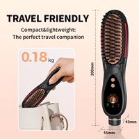 Brosse Lissante Professionnelle Mini en Céramique avec Écran LCD, Réparation Infrarouge et Soin Capillaire au Plasma, Lisseur Électrique pour Salon