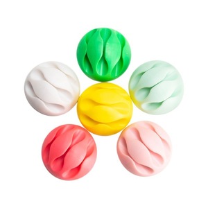 Cable Organizer Round Wall Mounted Data Cable Management Clip Office Portable Storage Buckle PP Material Single Hole Random - Product Image 1