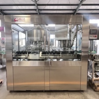 Ligne de production automatique d'eau en bouteille en verre étincelante vin vodka whisky Machine à emballer Machine de remplissage