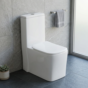 WC monobloc moderne en céramique blanche, à poser au sol, pour salle de bain, sanitaires - Product Image 2