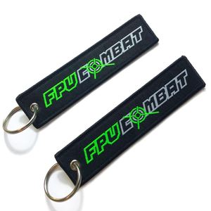 Personalized Embroidered Flight Keychains <b>Custom</b> Embroidery Woven <b>Key</b> Tag Fabric Car Keychain - Product Image 3