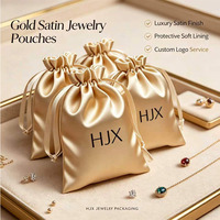 Pochette de rangement en satin de soie avec cordon de serrage pour bijoux (colliers, bagues, boucles d'oreilles, bracelets, broches) avec logo - Promotion
