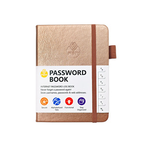 Carnet de mots de passe A6 personnalisé, carnet d'adresses et de téléphones, organiseur de contacts en cuir PU, journal avec logo - Product Image 1