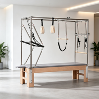 Cadillac Reformer en Bois d'Érable avec Tour Trapèze Complète, Lit d'Entraînement Commercial pour Pilates, Accessoires Complets pour Studio de Pilates et Yoga