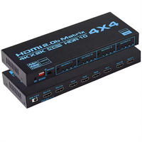 SYONG V2.0 Matrice HDMI 4K 4x4 4 entrées 4 sorties avec extracteur EDID Télécommande IR Prise en charge 4K HDCP 2.2 HDR Convertisseur de matrice