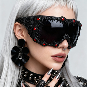 Hip Hop Retro <b>Sunglasses</b> Oversized Shield Steampunk Glue Halloween <b>Sunglasses</b> - Product Image 2