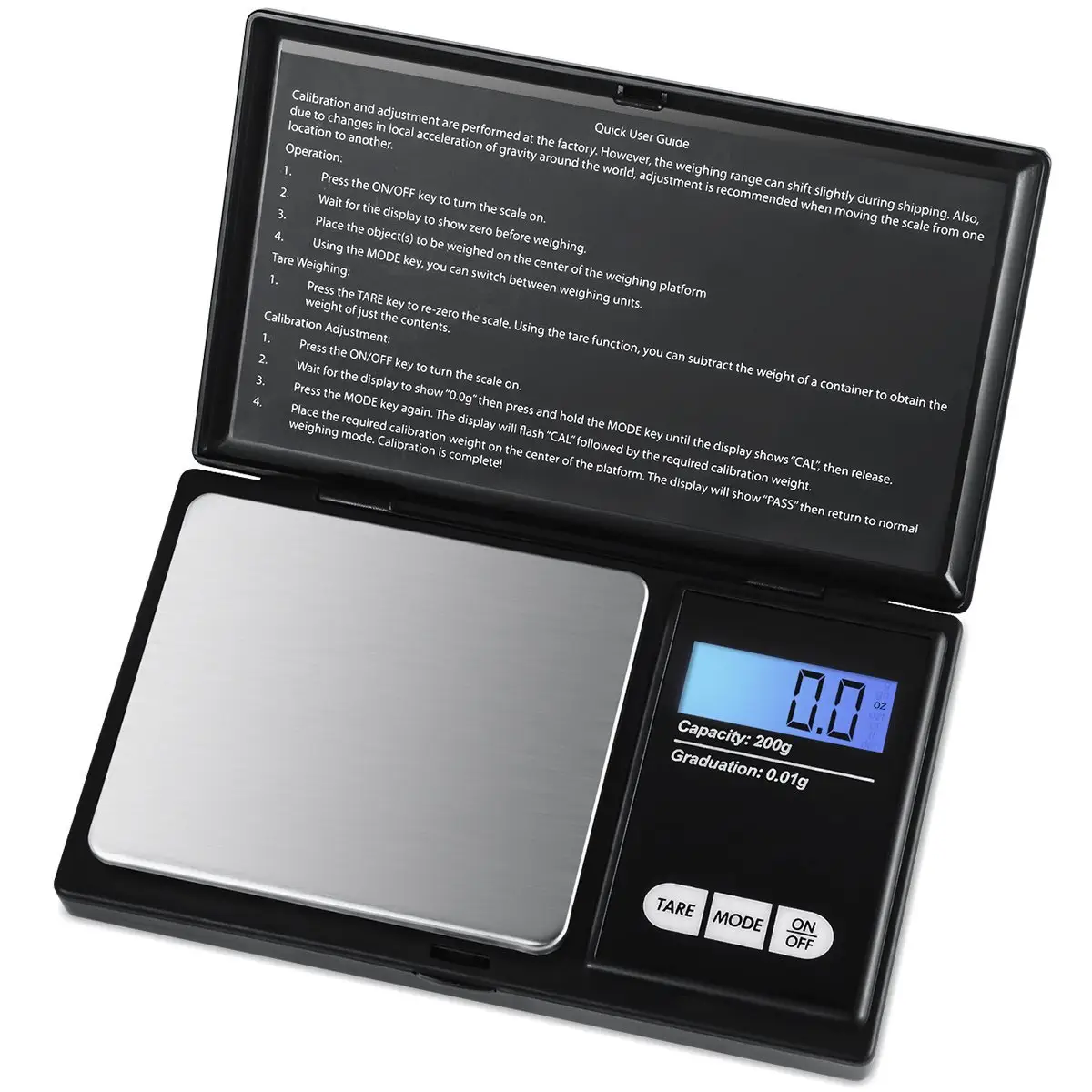 AWS Amazon 500g 0.01g Pocket Scale Electronics Digital Weighing Scale 2*AAA Battery 3V(AAA Battery -2 Pcs) CE ROHS FCC ODM/OEM