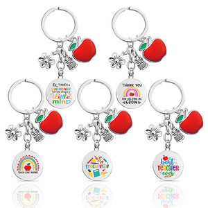 Tốt nghiệp tốt nghiệp đánh giá cao giáo viên Quà Tặng giáo viên Keychain thép không gỉ Owl Móc Chìa Khóa Bee Sakura Keyring giáo viên ngày Keychain - Product Image 1