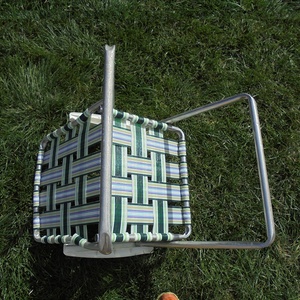 مخصص خمر قابل للطي حزام حديقة مقعد منخفض كرسي الحديقة إطار الألومنيوم والنايلون النسيج الرجعية حزام PP المنسوجة Webbed - Product Image 4