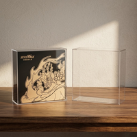 Étui de présentation magnétique en acrylique sur mesure pour boîte cadeau de carte Black Dragon, super aimant N52, transparent comme du cristal, étui de protection premium
