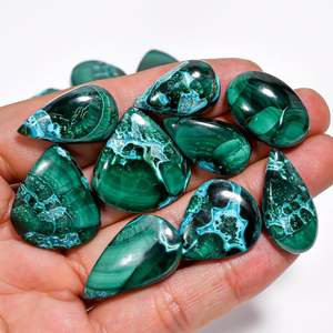 Cabujones de Malaquita y Crisocola Naturales Gemkora, Formas Mixtas, Verde Azul, para Joyería, Piedras Preciosas Sueltas, 100 Quilates, Pulimentadas - Product Image 4