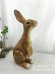 Serie de bosques Decoraciones de Pascua Artesanía de resina de jardín Medio conejo con grano de madera Elegante decoración temática de <span class=keywords><strong>bosque</strong></span> de Pascua - Product Image 6
