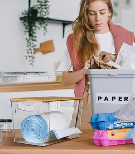 Cucina sotto il lavandino Extra Large rivestimento fine sacchetti della spazzatura dispenser acrilico sacchetto della spazzatura supporto per il fondo della lattina - Product Image 5