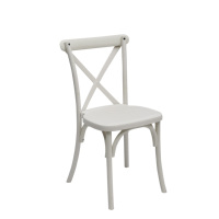 Chaise de salle à manger en plastique blanc de haute qualité, chaise de mariage en résine à dossier croisé en X