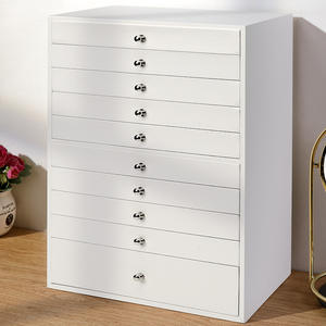 Espositore per Gioielli in Legno a 10 Livelli con Rivestimento in <span class=keywords><strong>Pelle</strong></span>, Personalizzabile con Logo, per Anelli, Orecchini, Bracciali e Collane - Product Image 2