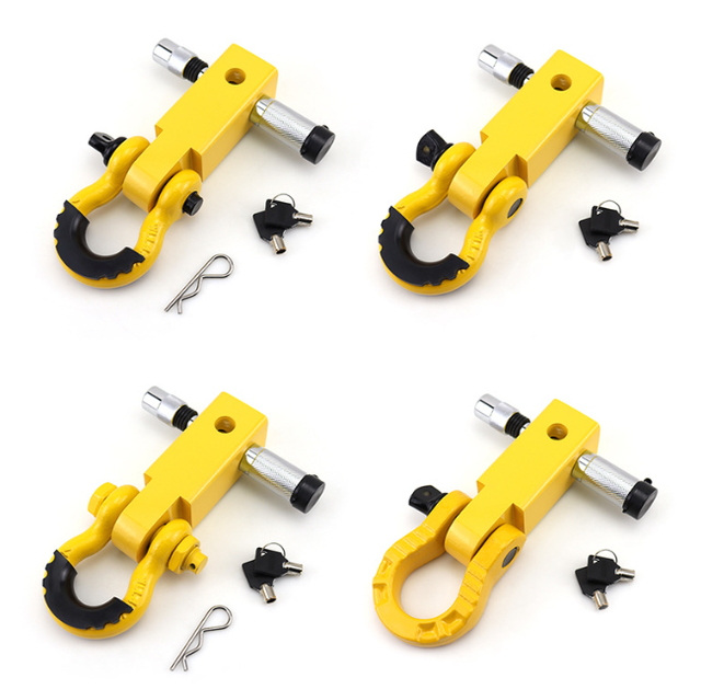 Factory Direct Off-Road Vehicle Hook Receiver Tow Hitch bar Rear Bumper Trailer bar Stronger D-ring Buckles