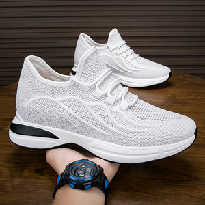 Summer Men's 10cm Height-Increasing Breathable Sports Casual Shoes Hollow-<b>Out</b> Mesh Kuaishou Douyin Fly-Knit Style Invisible - Product Image 3