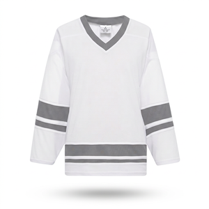 Mego Industry V-Ausschnitt Eishockey-Trikot Langarm Gestreift Atmungsaktiv Antibakteriell Polyester Erwachsene Regular Fit Unisex Sport - Product Image 1
