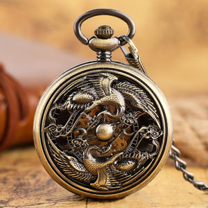 Amoureux masculins et féminins mode fleur creuse motif phénix mode <span class=keywords><strong>montre</strong></span> de poche <span class=keywords><strong>or</strong></span> <span class=keywords><strong>montre</strong></span> pour <span class=keywords><strong>femme</strong></span> montres mécaniques - Product Image 4