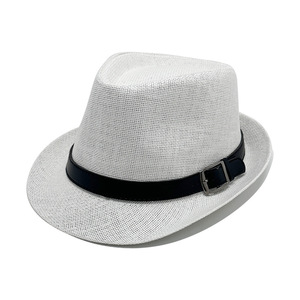 Cappello Fedora in Paglia con Cintura, Classico Panama <span class=keywords><strong>Trilby</strong></span> a Tesa Corta, Cappello da Sole per Uomo e Donna - Product Image 5